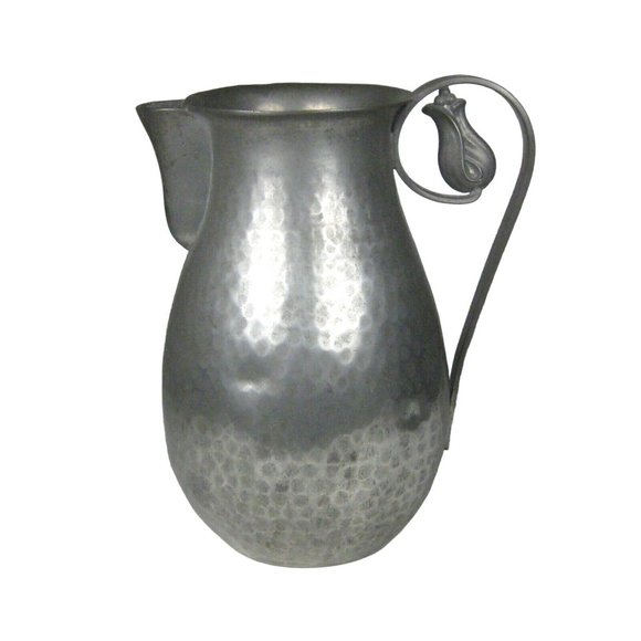 Buenilum Pewter Pitcher Flower Handle 8.25 inches Metal Home Decor DENTS - Picture 1 of 10